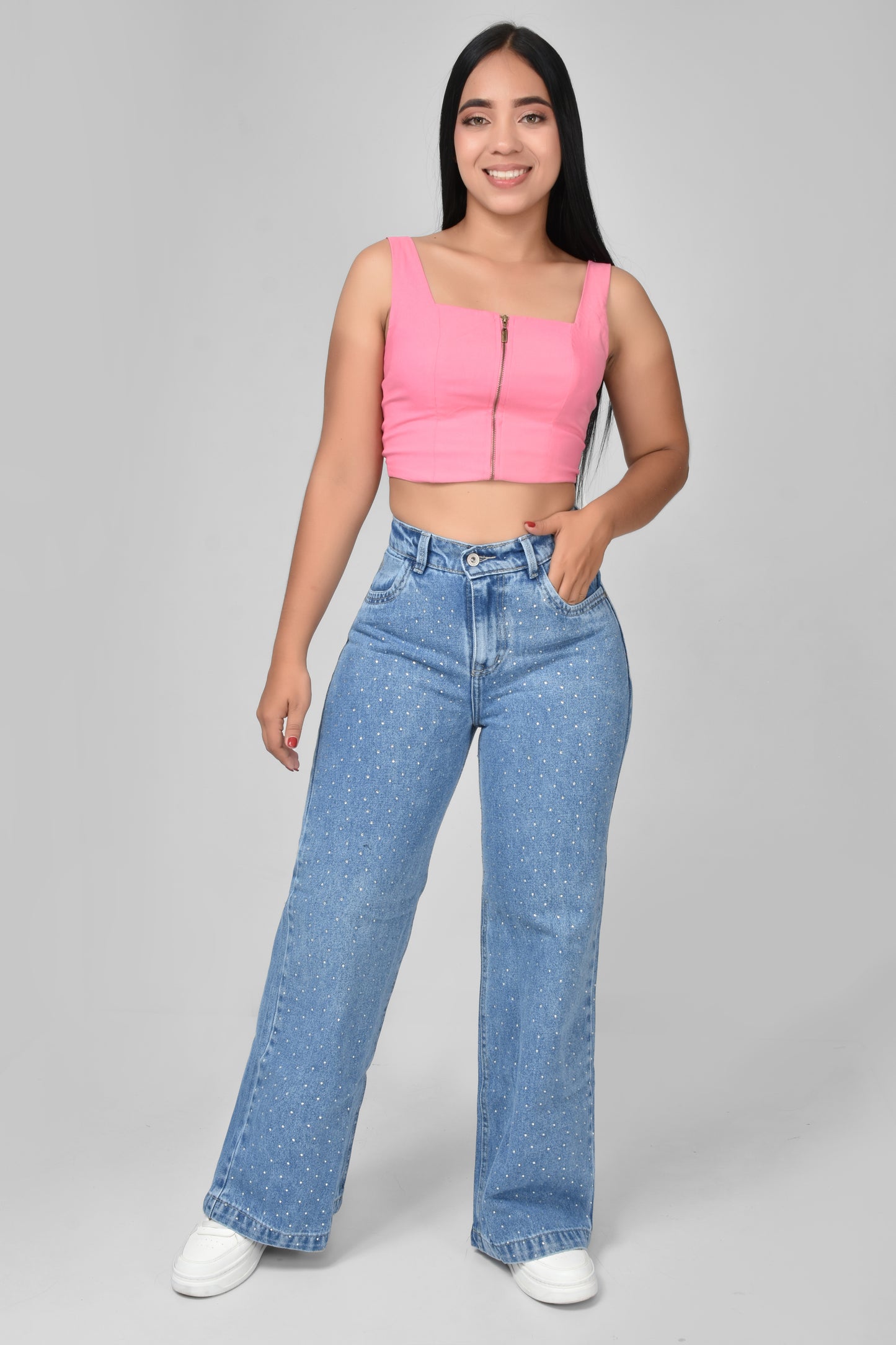 JEANS DAMA BRILLOS - REF 70770
