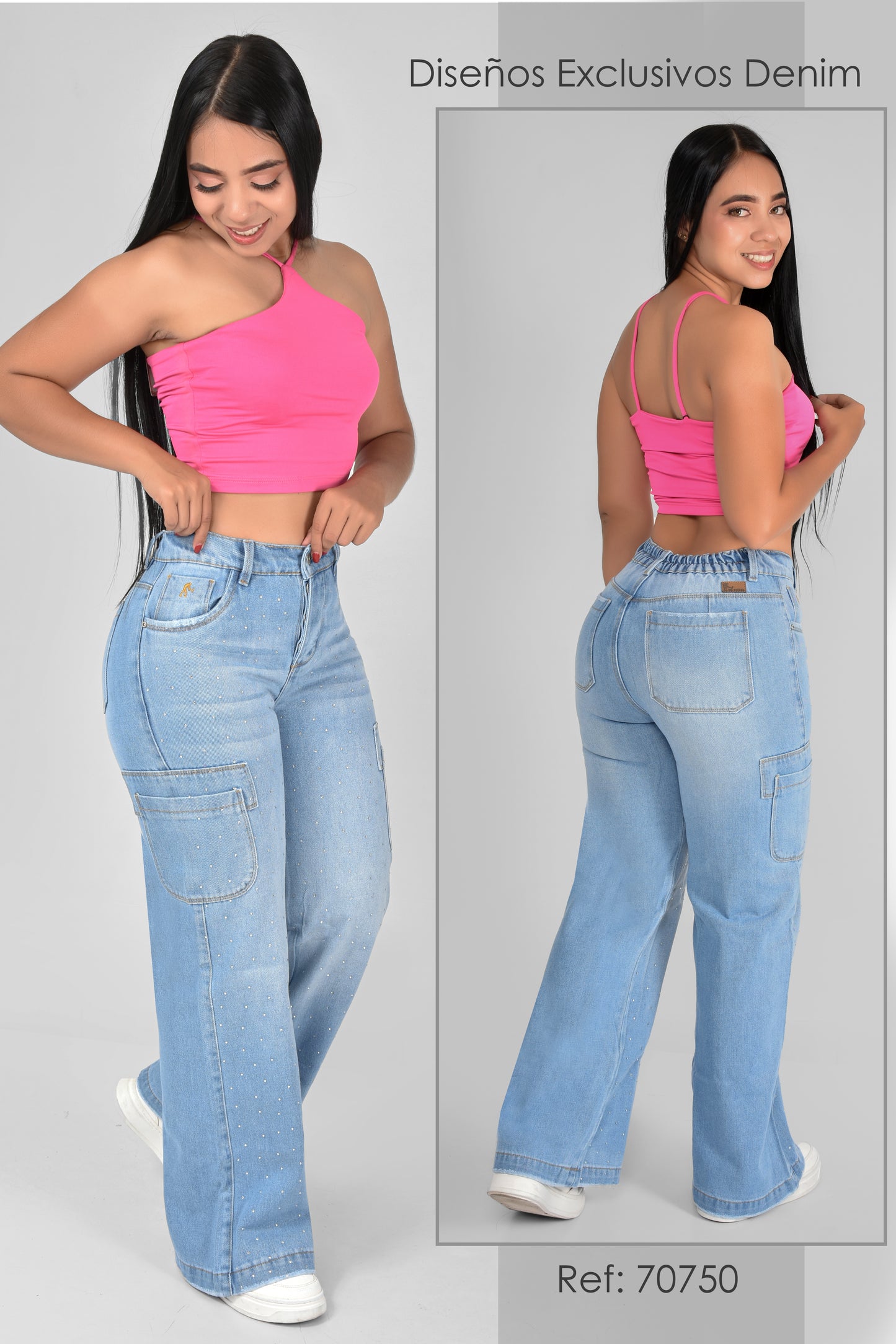 JEANS DAMA BRILLOS - REF 70750