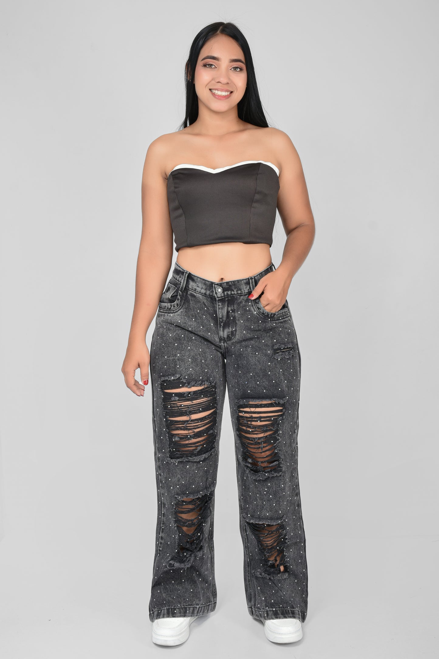 JEANS DAMA BRILLOS - REF 70790