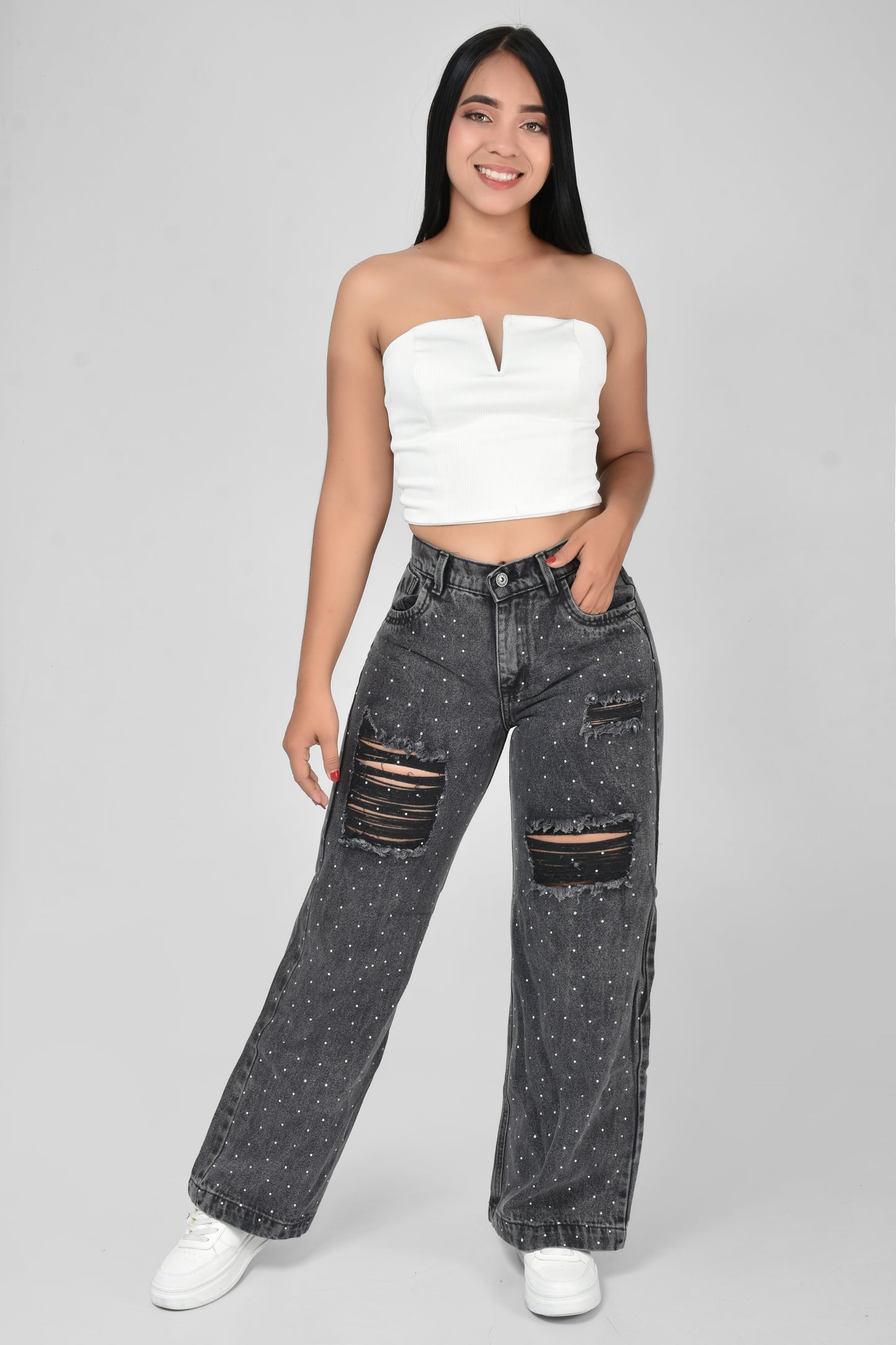 JEANS DAMA BRILLOS - REF 70757