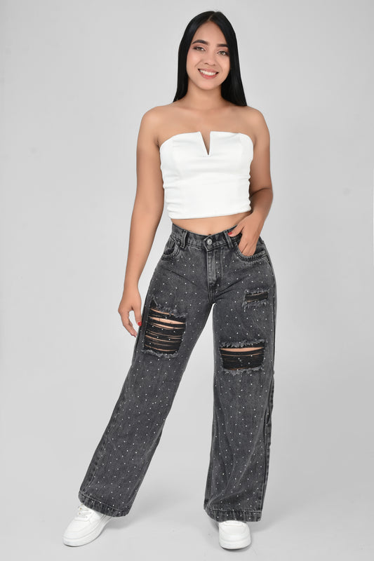 JEANS DAMA BRILLOS - REF 70757
