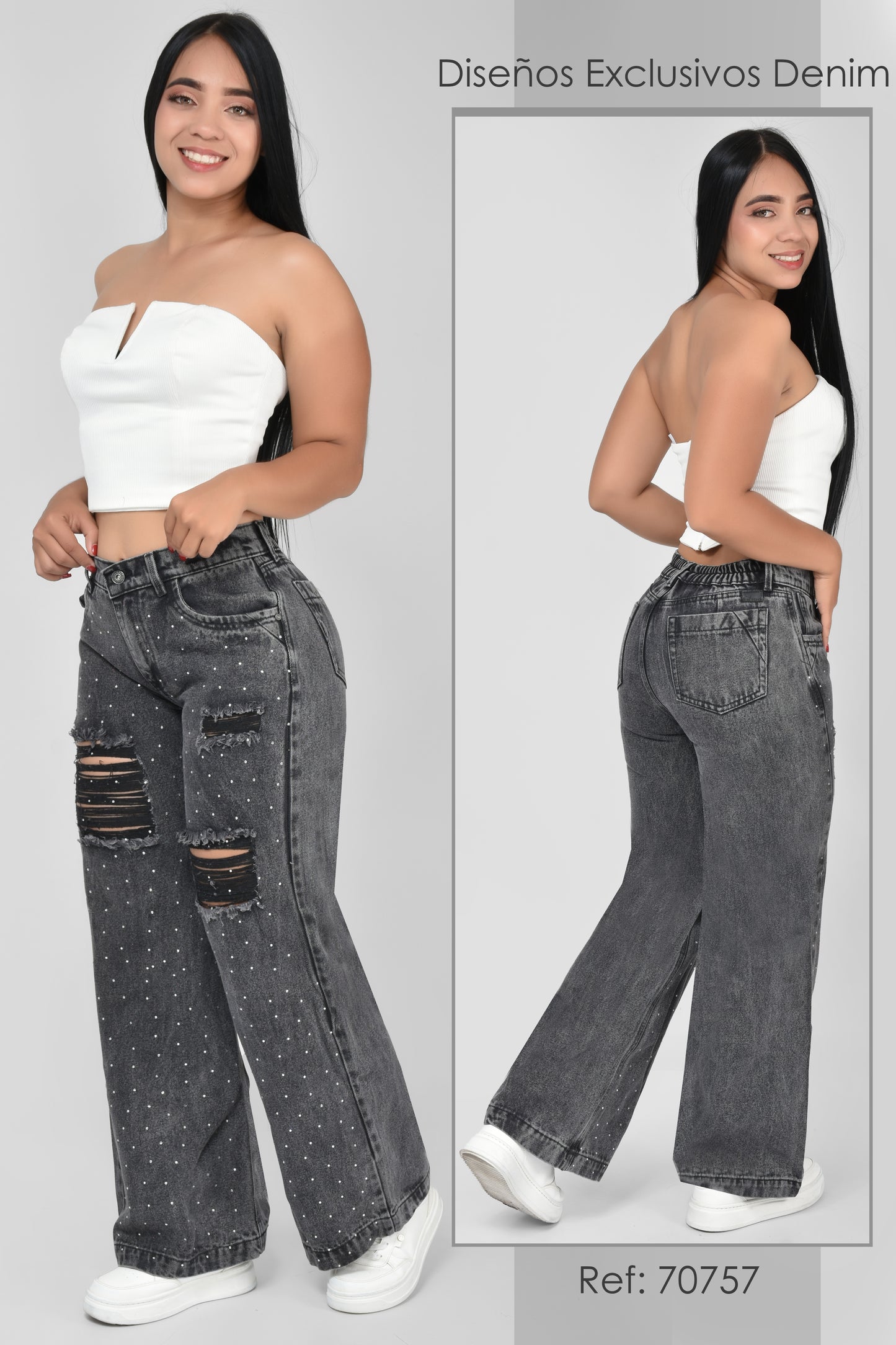 JEANS DAMA BRILLOS - REF 70757