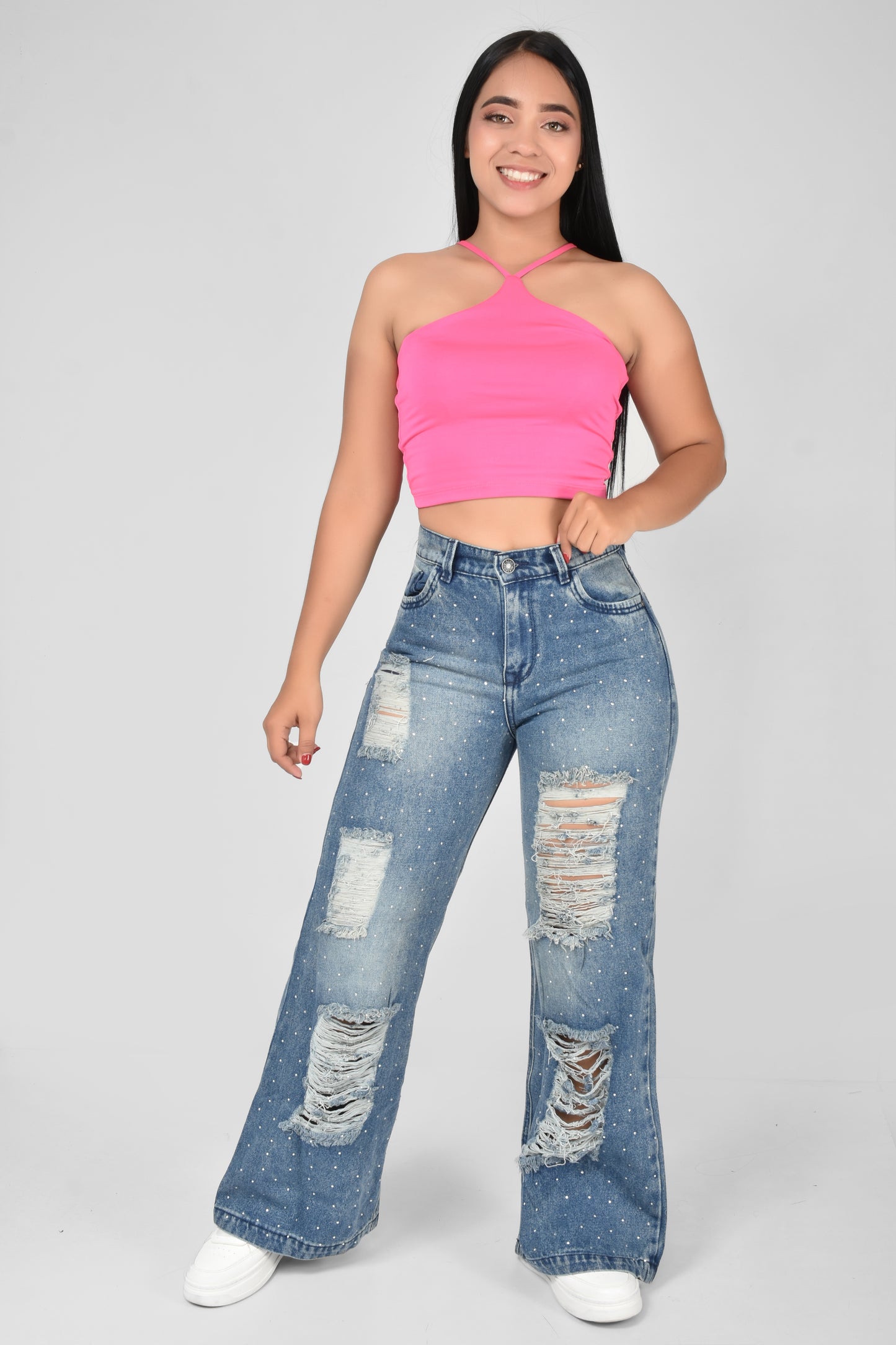 JEANS DAMA BRILLOS - REF 70776