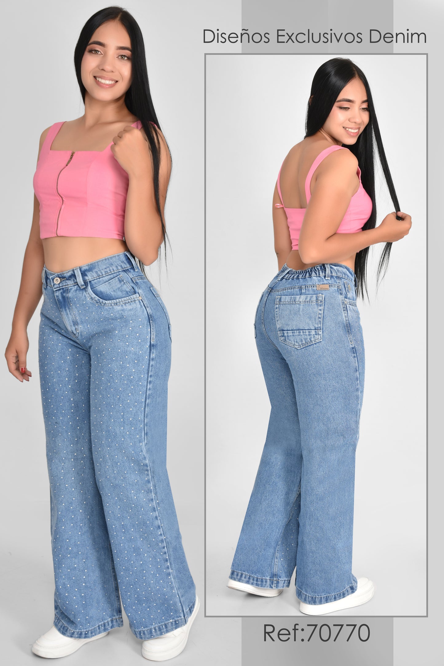 JEANS DAMA BRILLOS - REF 70770