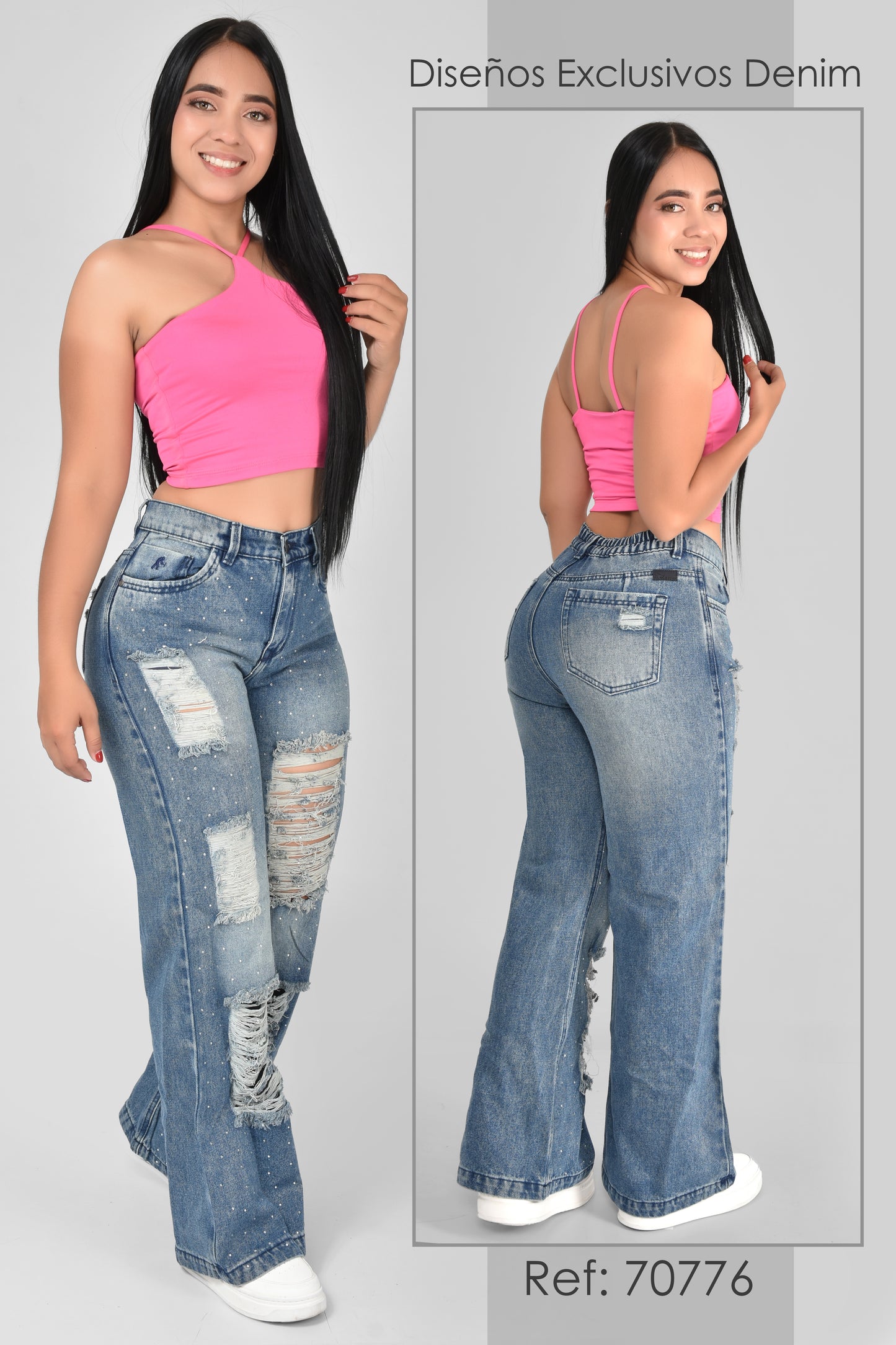 JEANS DAMA BRILLOS - REF 70776