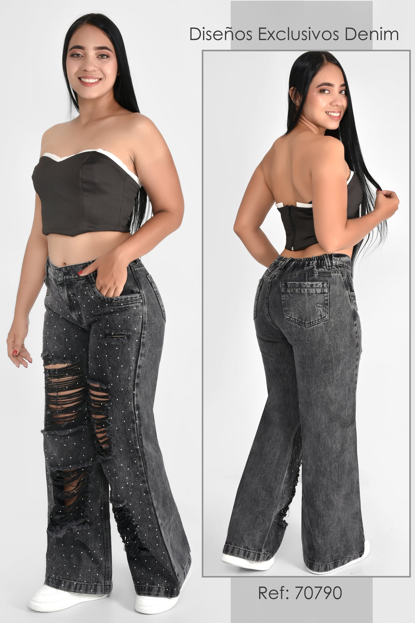 JEANS DAMA BRILLOS - REF 70790