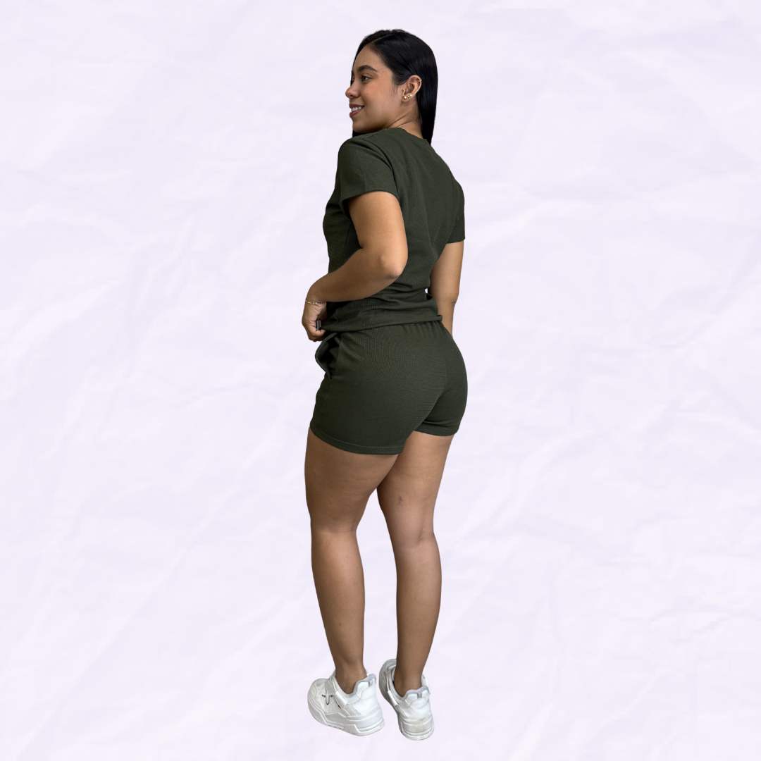 CONJUNTO STRECH - REF 4582 VERDE OLIVA